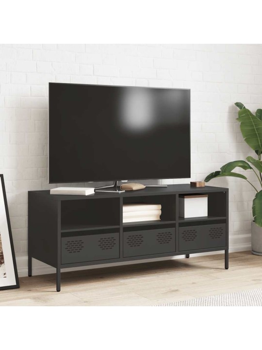 Tv skapītis, melns, 101,5x39x43,5 cm, auksti velmēts tērauds