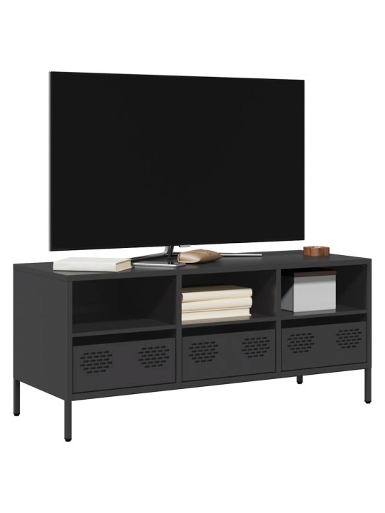 Tv skapītis, melns, 101,5x39x43,5 cm, auksti velmēts tērauds
