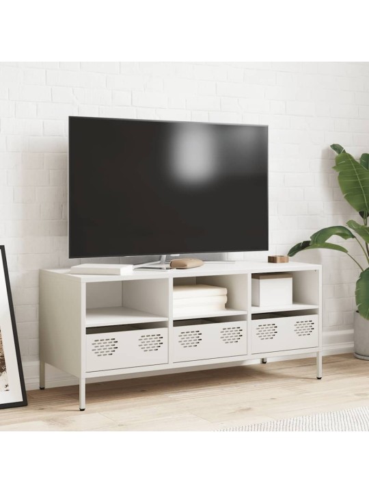 Tv skapītis, balts, 101,5x39x43,5 cm, auksti velmēts tērauds