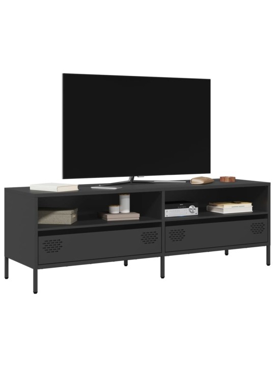 Tv skapītis, melns, 135x39x43,5 cm, auksti velmēts tērauds