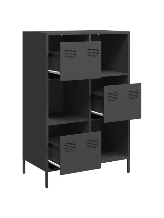 Augstais skapītis, melns, 68x39x103,5 cm, tērauds