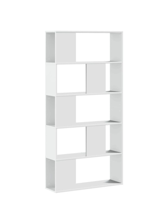 Grāmatu plaukts, 5 līmeņi, balts, 80,5x23,5x162,5 cm, koks