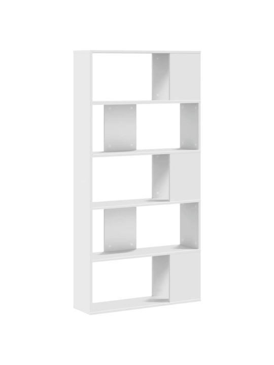 Grāmatu plaukts, 5 līmeņi, balts, 80,5x23,5x162,5 cm, koks