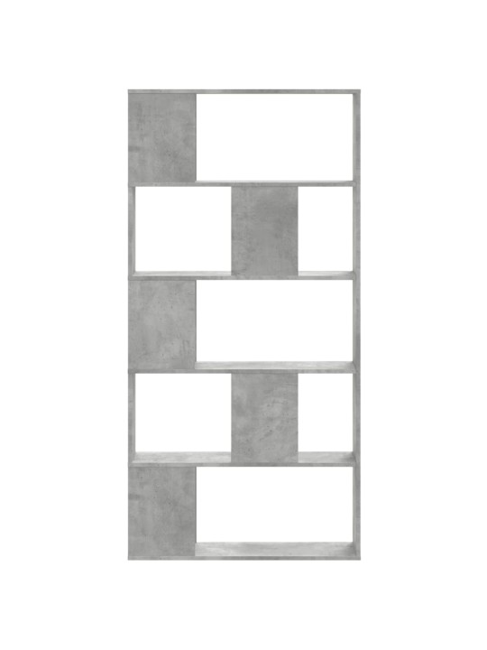 Grāmatu plaukts, 5 līmeņi, betona pelēks, 80,5x23,5x162,5 cm