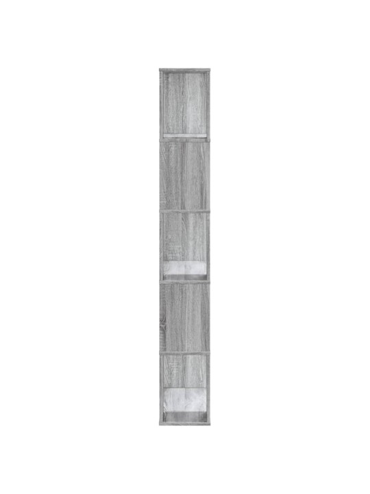Grāmatu plaukts, 5līmeņi, pelēka ozola, 80,5x23,5x162,5cm, koks