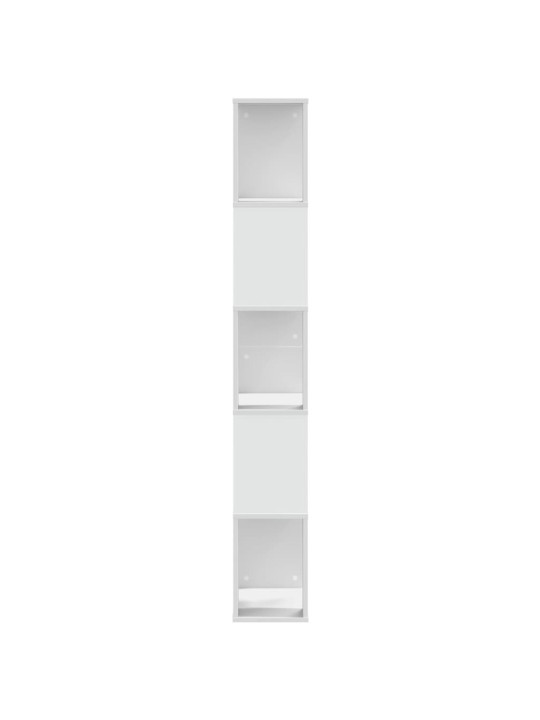Grāmatu plaukts, 5 līmeņi, balts, 45x23,5x162,5 cm, koks
