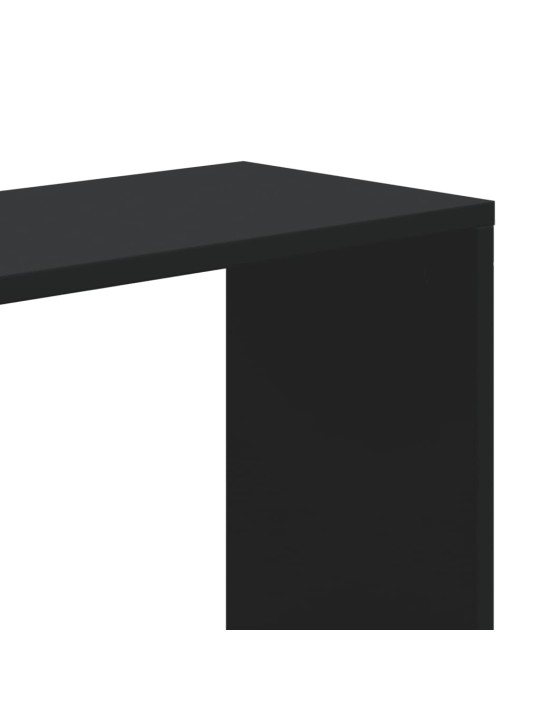 Grāmatu plaukts, 5 līmeņi, melns, 45x23,5x162,5 cm, koks