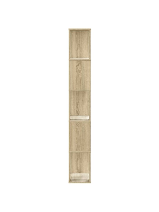Grāmatu plaukts, 5 līmeņi, ozola krāsa, 45x23,5x162,5 cm, koks