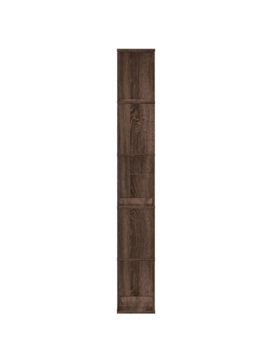 Grāmatu plaukts, 5 līmeņi, brūna ozola, 45x23,5x162,5 cm, koks