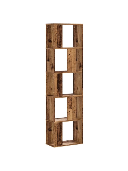 Grāmatu plaukts, 5 līmeņi, koka krāsā, 45x23,5x162,5 cm, koks