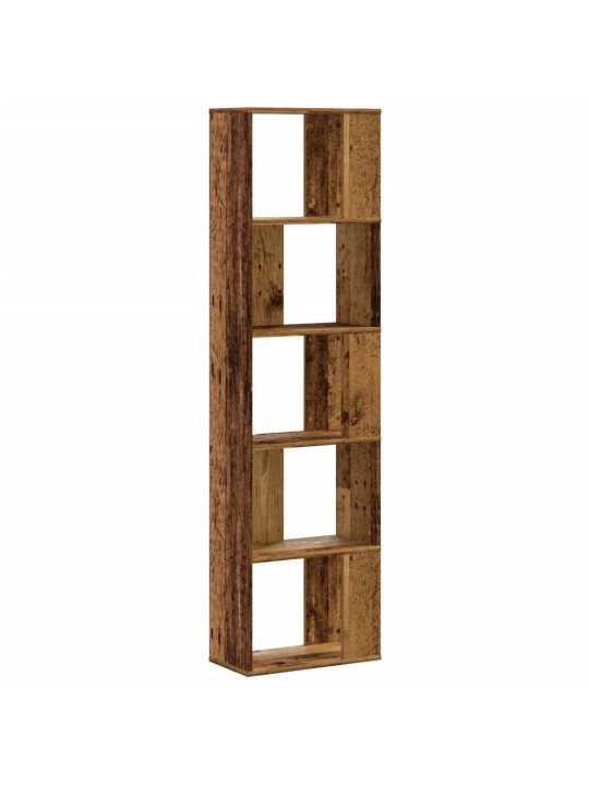 Grāmatu plaukts, 5 līmeņi, koka krāsā, 45x23,5x162,5 cm, koks