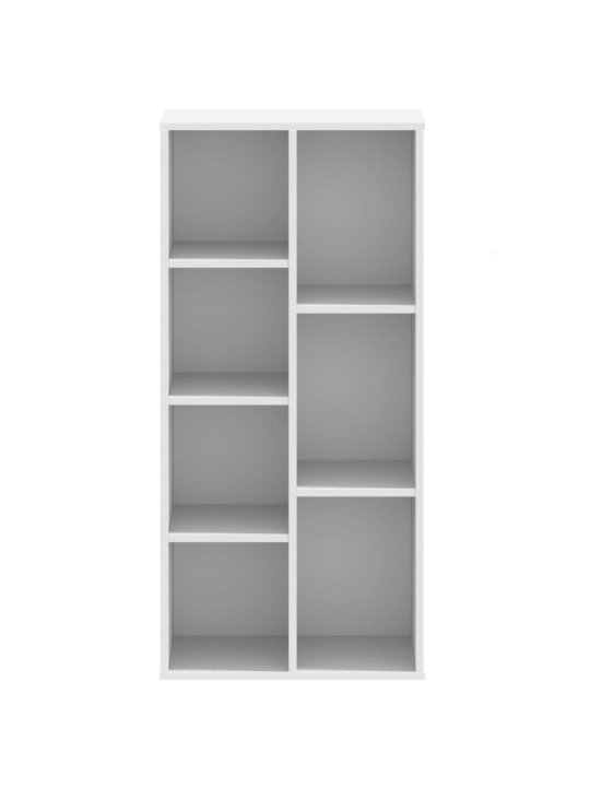 Grāmatu plaukts, balts, 50x25x105 cm, inženierijas koks
