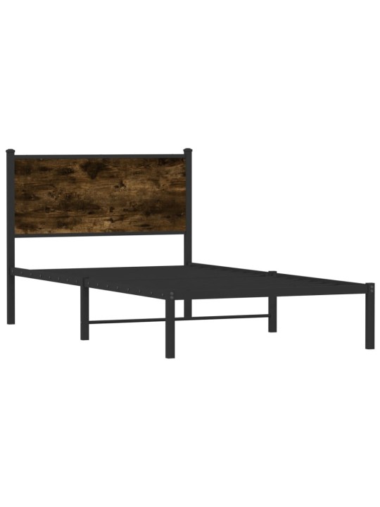 Gultas rāmis bez matrača, metāls, 100x200cm, ozolkoka imitācija
