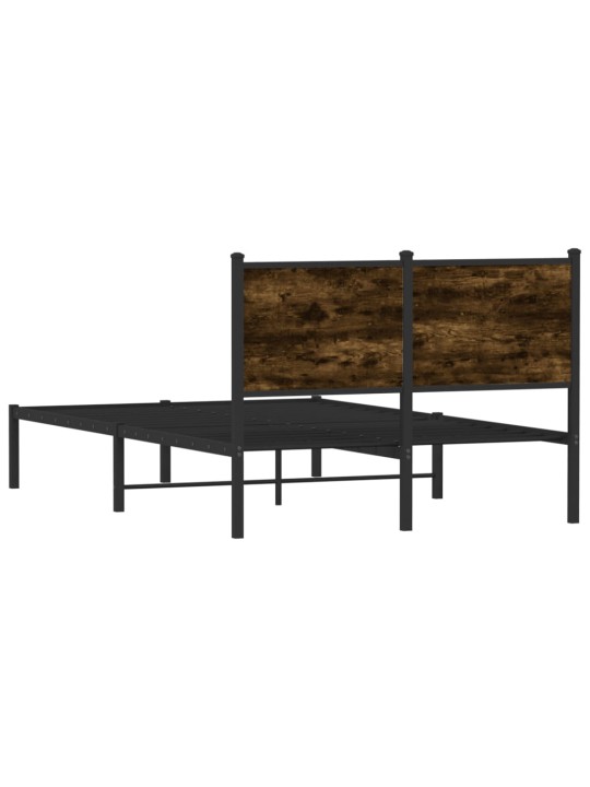 Gultas rāmis bez matrača, metāls, 120x200cm, ozolkoka imitācija