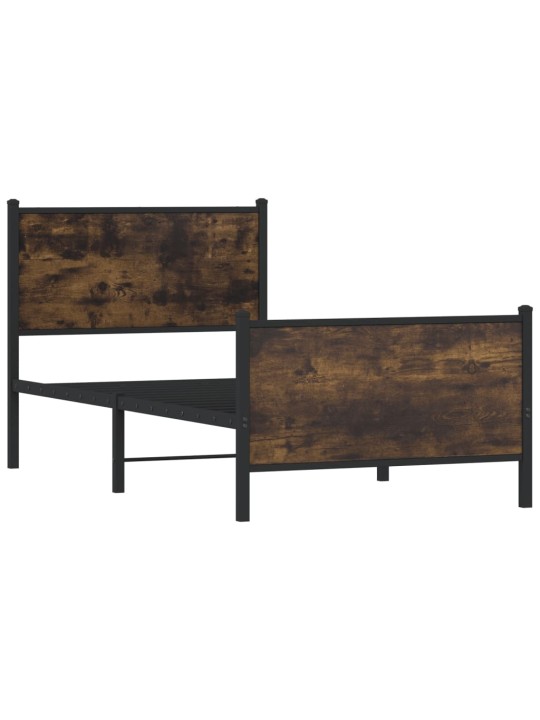 Gultas rāmis bez matrača, metāls, 80x200 cm, ozolkoka imitācija