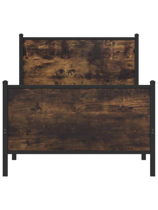 Gultas rāmis bez matrača, metāls, 80x200 cm, ozolkoka imitācija