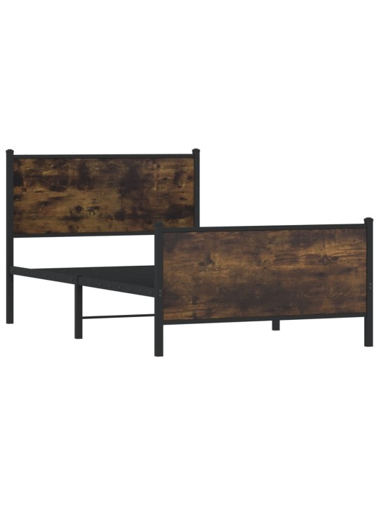 Gultas rāmis bez matrača, metāls, 100x200cm, ozolkoka imitācija