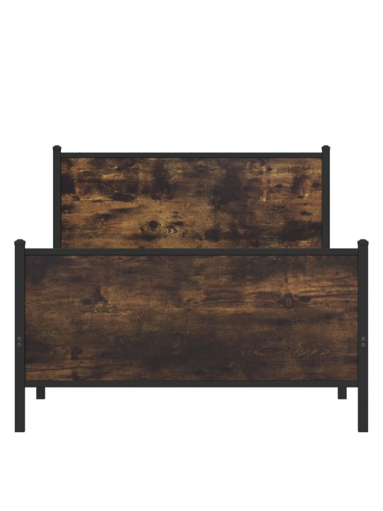 Gultas rāmis bez matrača, metāls, 100x200cm, ozolkoka imitācija