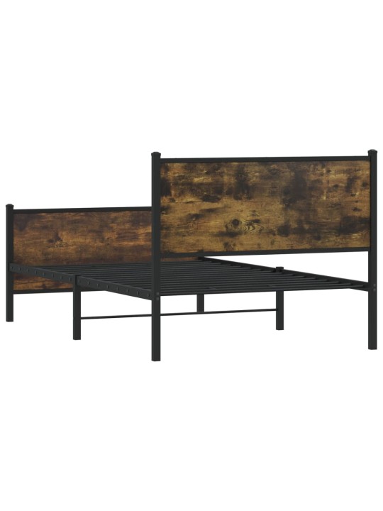 Gultas rāmis bez matrača, metāls, 100x200cm, ozolkoka imitācija