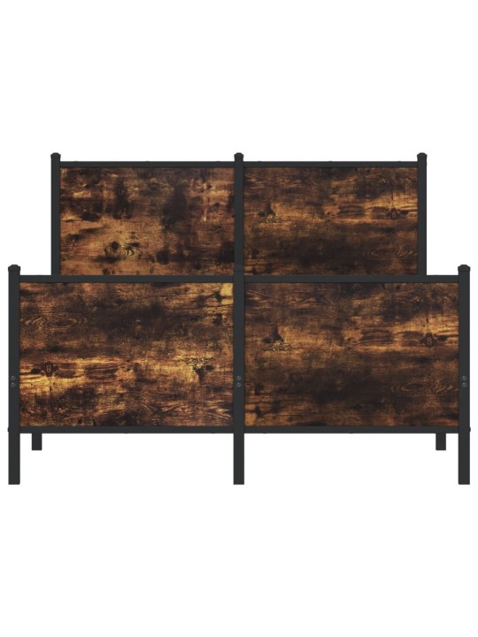 Gultas rāmis bez matrača, metāls, 120x190cm, ozolkoka imitācija