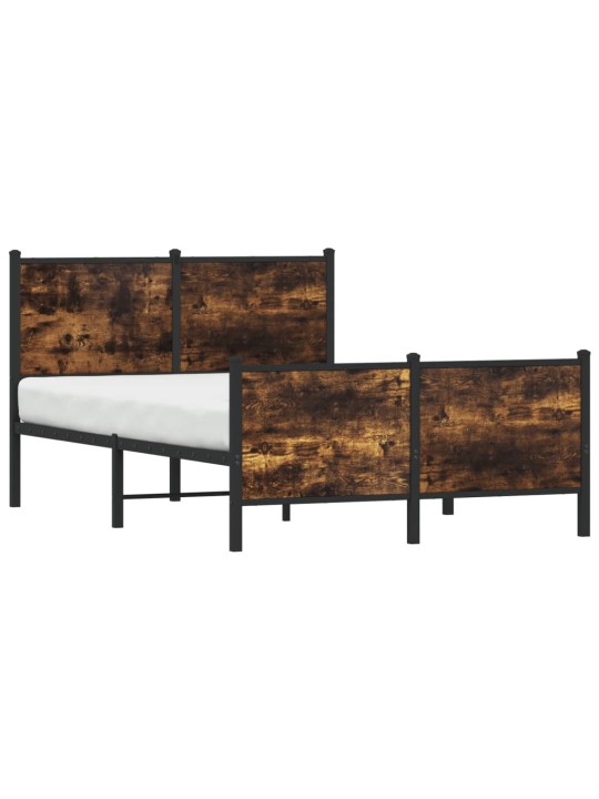 Gultas rāmis bez matrača, metāls, 120x200cm, ozolkoka imitācija