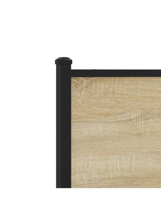 Gultas rāmis bez matrača, metāls, 90x200 cm, ozolkoka imitācija