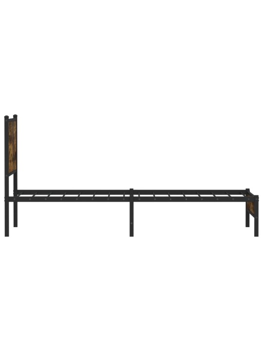 Gultas rāmis bez matrača, metāls, 80x200 cm, ozolkoka imitācija
