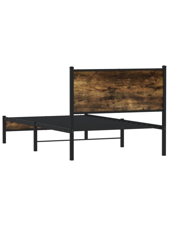 Gultas rāmis bez matrača, metāls, 100x200cm, ozolkoka imitācija