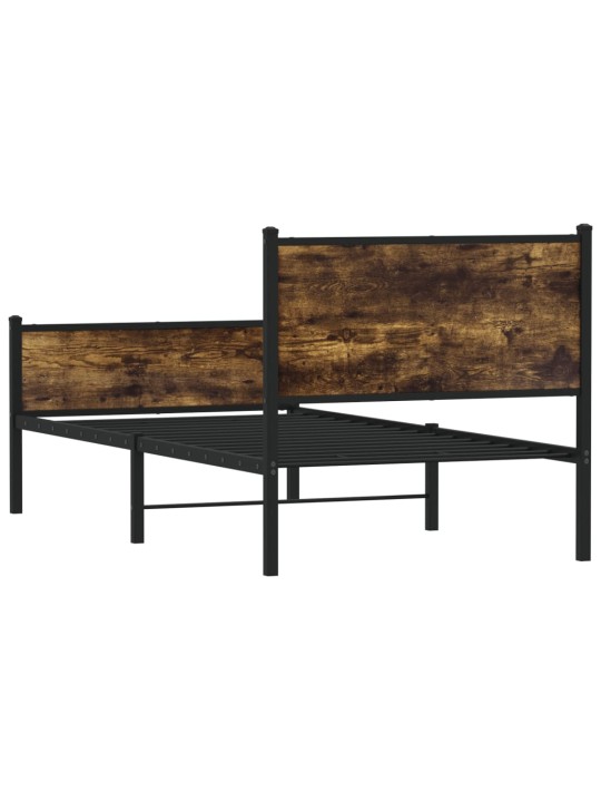 Gultas rāmis bez matrača, metāls, 80x200 cm, ozolkoka imitācija