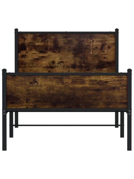 Gultas rāmis bez matrača, metāls, 90x200 cm, ozolkoka imitācija