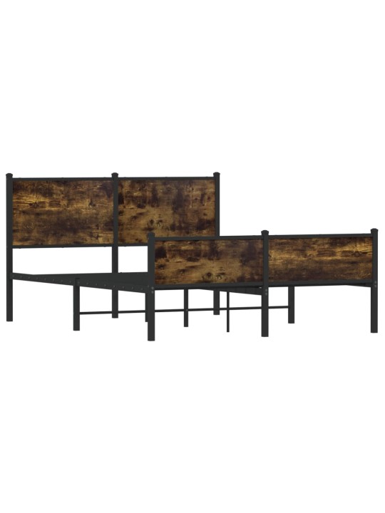 Gultas rāmis bez matrača, metāls, 140x200cm, ozolkoka imitācija