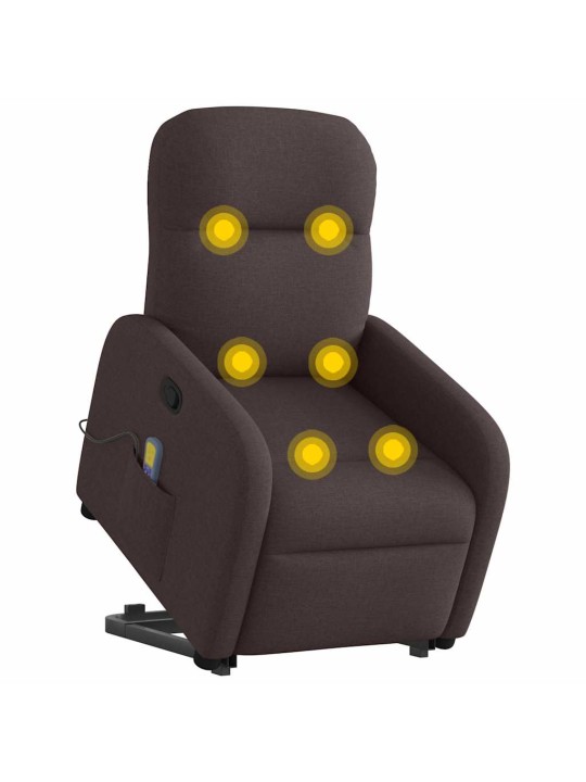 Masāžas krēsls, paceļams, atgāžams, tumši brūns audums