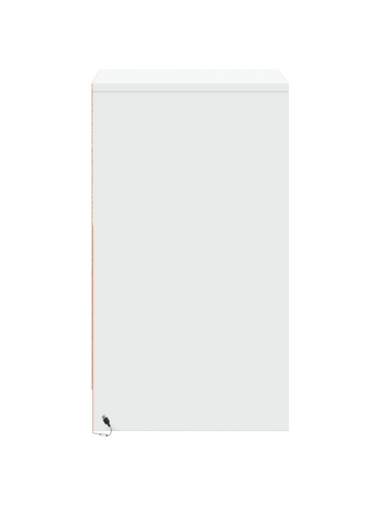 Naktsskapīši ar led lampām, 2 gab., balti, inženierijas koks
