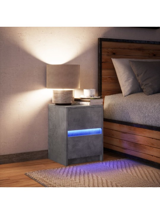 Naktsskapītis ar led, betona pelēki, inženierijas koks