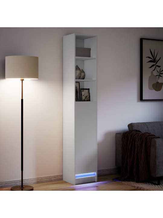 Kumode ar led, balta, 36x32,5x200 cm, inženierijas koks