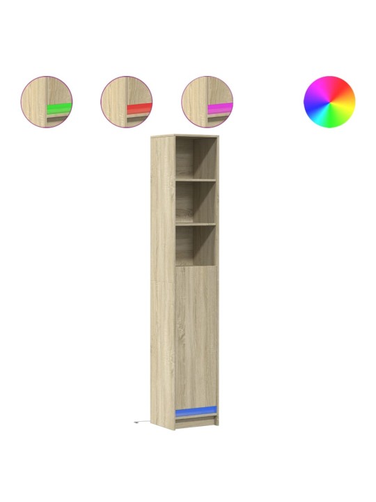Kumode ar led, ozolkoka, 36x32,5x200 cm, inženierijas koks