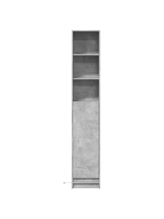 Kumode ar led, betona pelēka, 36x32,5x200 cm, inženierijas koks