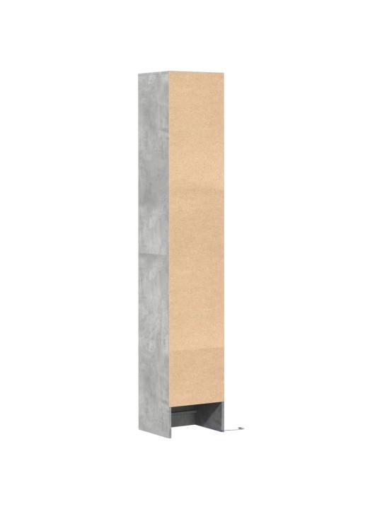 Kumode ar led, betona pelēka, 36x32,5x200 cm, inženierijas koks