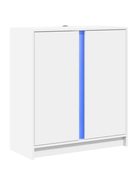 Kumode ar led, balta, 77x34x85 cm, inženierijas koks