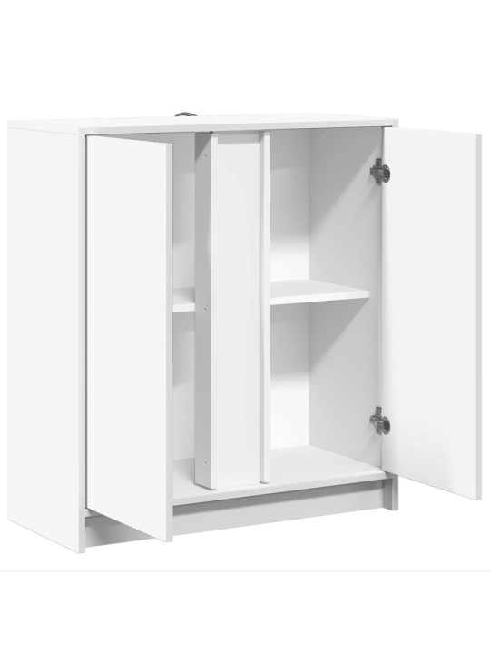 Kumode ar led, balta, 77x34x85 cm, inženierijas koks