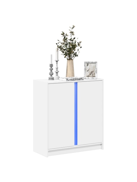 Kumode ar led, balta, 77x34x85 cm, inženierijas koks