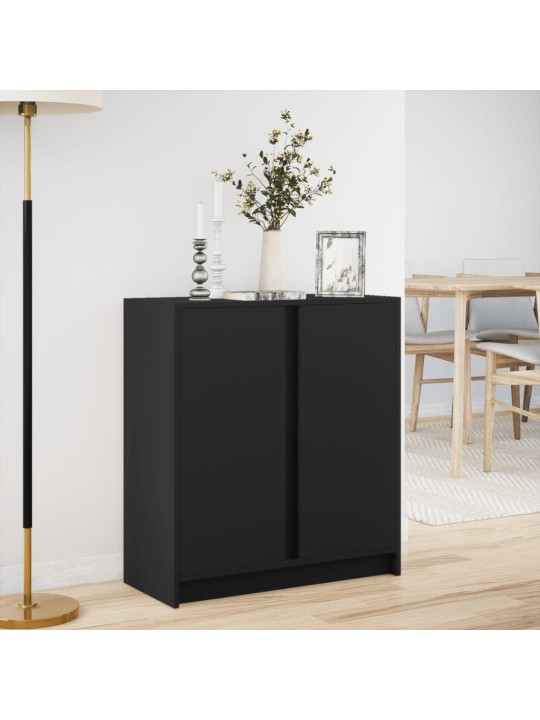 Kumode ar led, melna, 77x34x85 cm, inženierijas koks