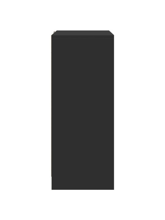 Kumode ar led, melna, 77x34x85 cm, inženierijas koks