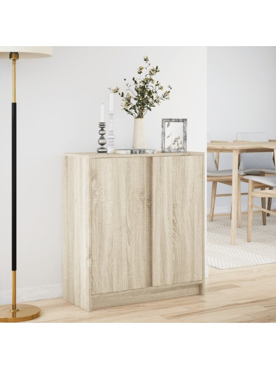 Kumode ar led, ozolkoka krāsa, 77x34x85 cm, inženierijas koks