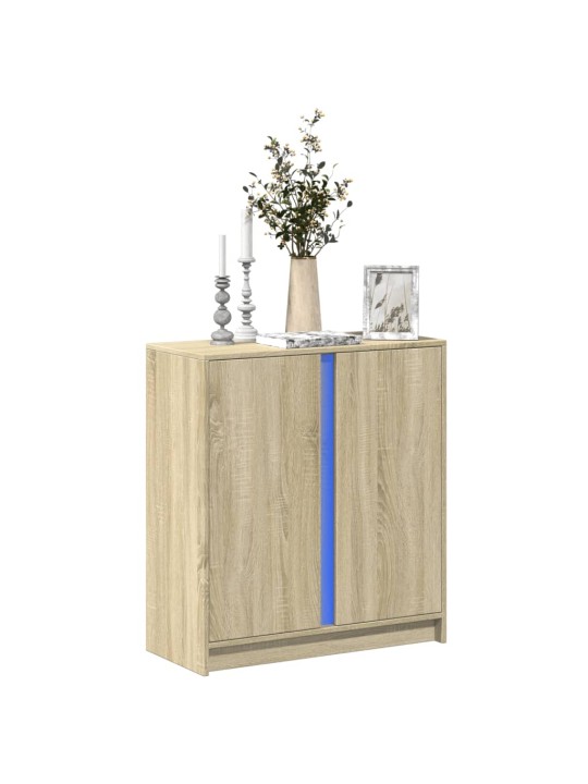 Kumode ar led, ozolkoka krāsa, 77x34x85 cm, inženierijas koks