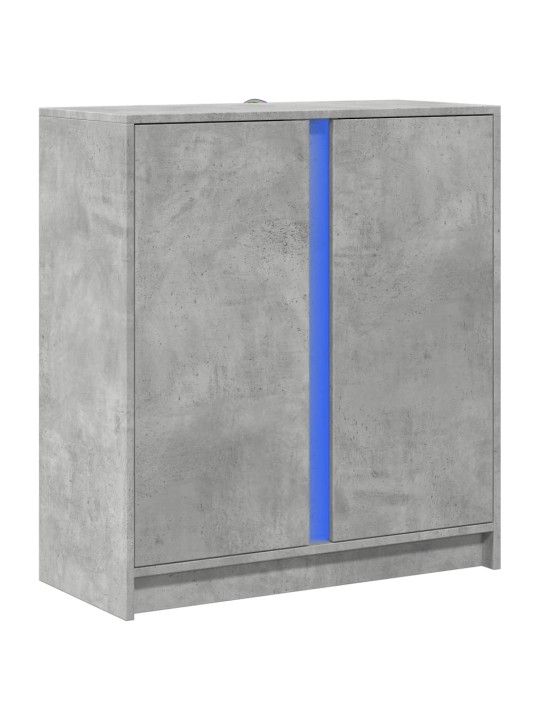 Kumode ar led, betona pelēka, 77x34x85 cm, inženierijas koks