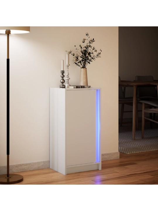 Kumode ar led, balta, 42,5x34x85 cm, inženierijas koks