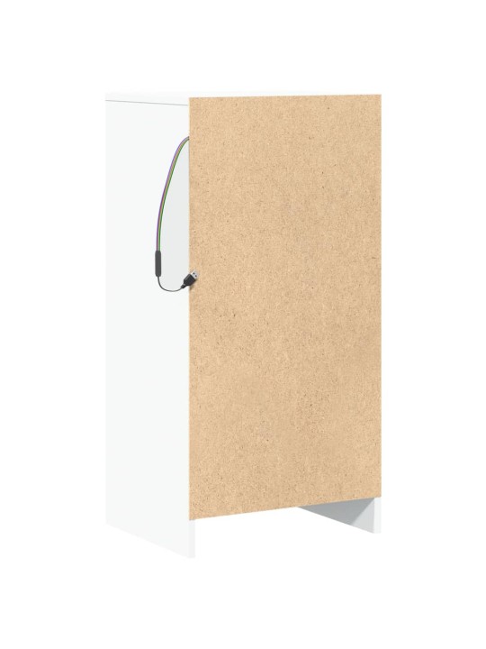 Kumode ar led, balta, 42,5x34x85 cm, inženierijas koks