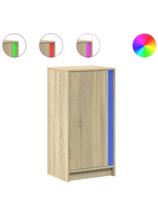 Kumode ar led, ozolkoka krāsa, 42,5x34x85 cm, inženierijas koks