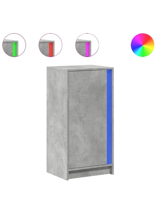 Kumode ar led, betona pelēka, 42,5x34x85 cm, inženierijas koks